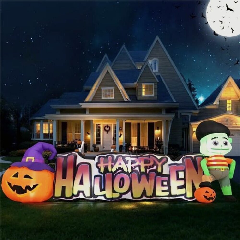 11ft Inflatable Halloween Pumpkin Zombie LED Yard Decoration